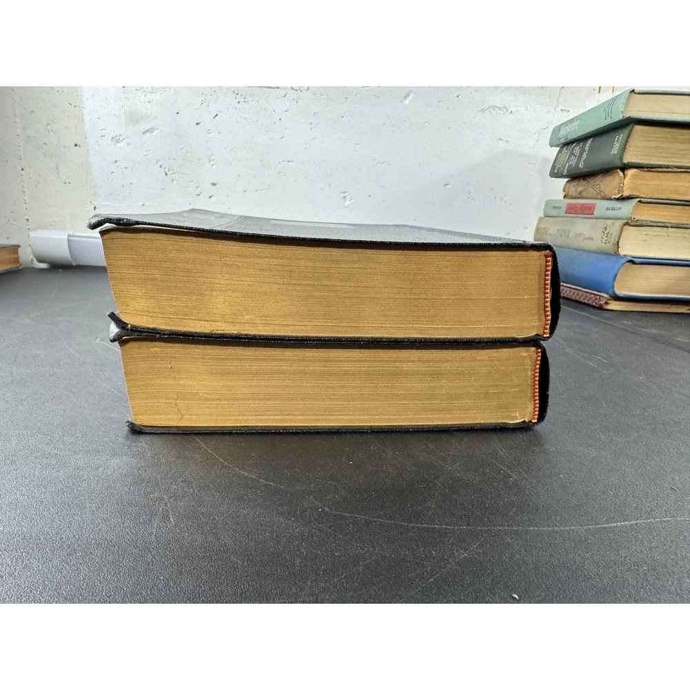 Vintage The Lincoln Library‎ of Essential Information 2 Volume Set Black Gold